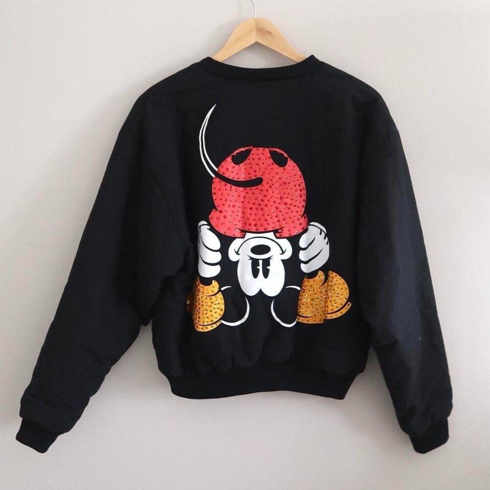 Vintage 90s Mickey & Co Disney “Bottoms Up” Sequin Bomber Jacket